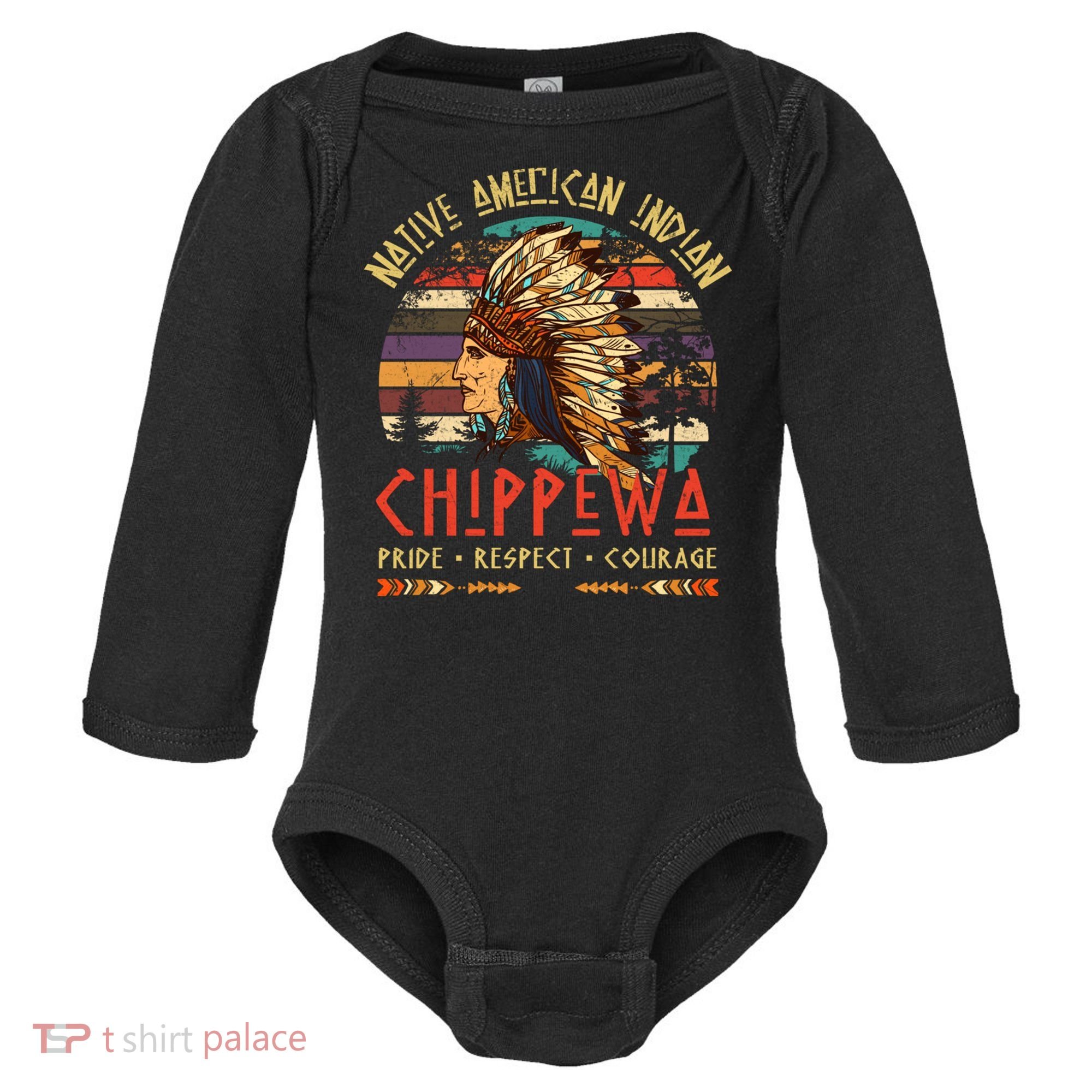 Chippewa Native American Indian Pride Indigenous Tribe Baby Long Sleeve Bodysuit