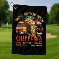 Chippewa Native American Indian Pride Indigenous Tribe Golf Towel thumb 1