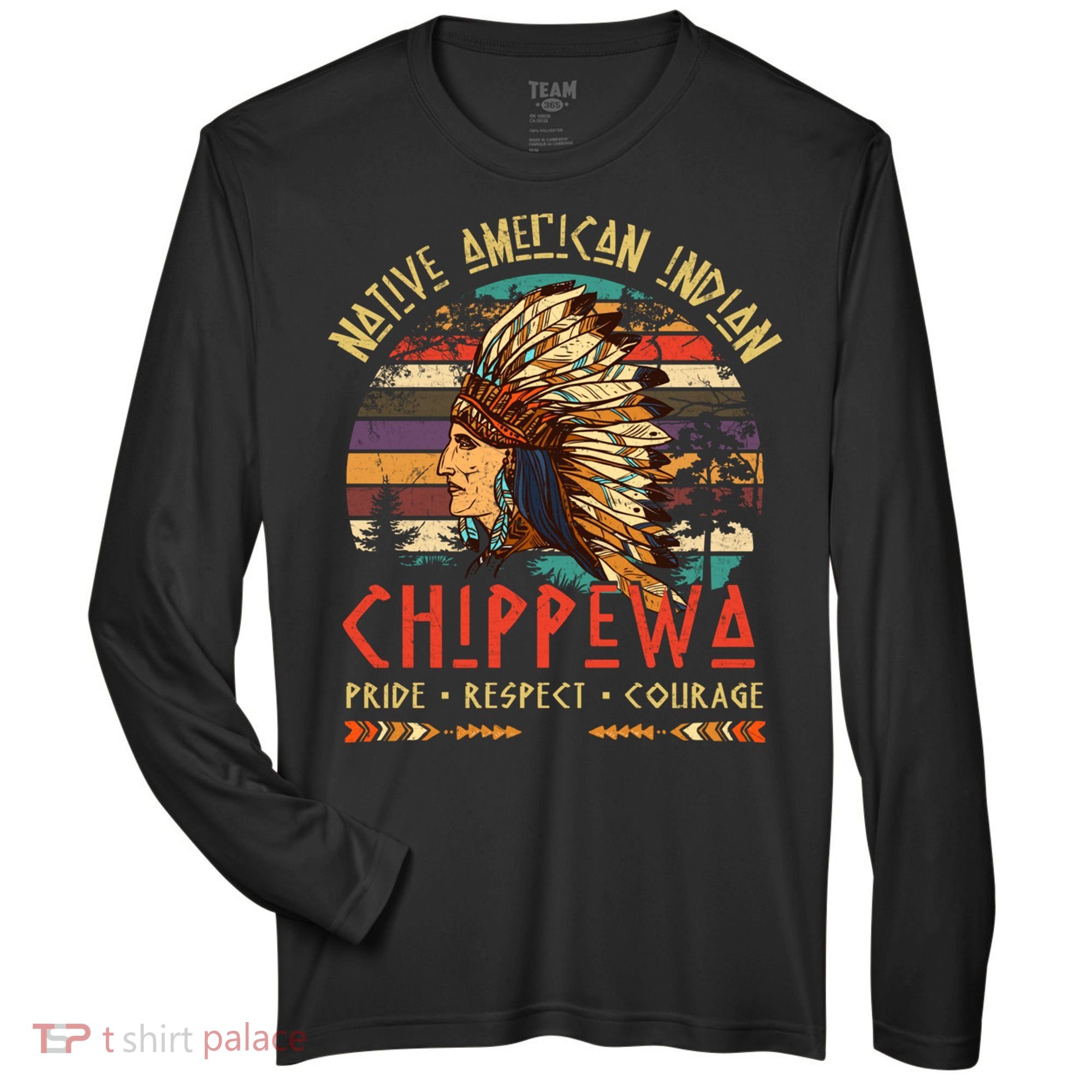 Chippewa Native American Indian Pride Indigenous Tribe Zone Performance Long-Sleeve T-Shirt