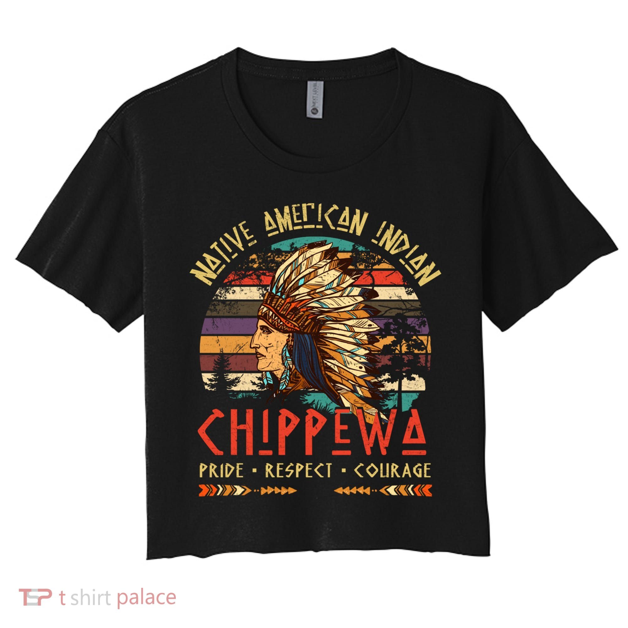 Chippewa Native American Indian Pride Indigenous Tribe Women's Crop Top Tee
