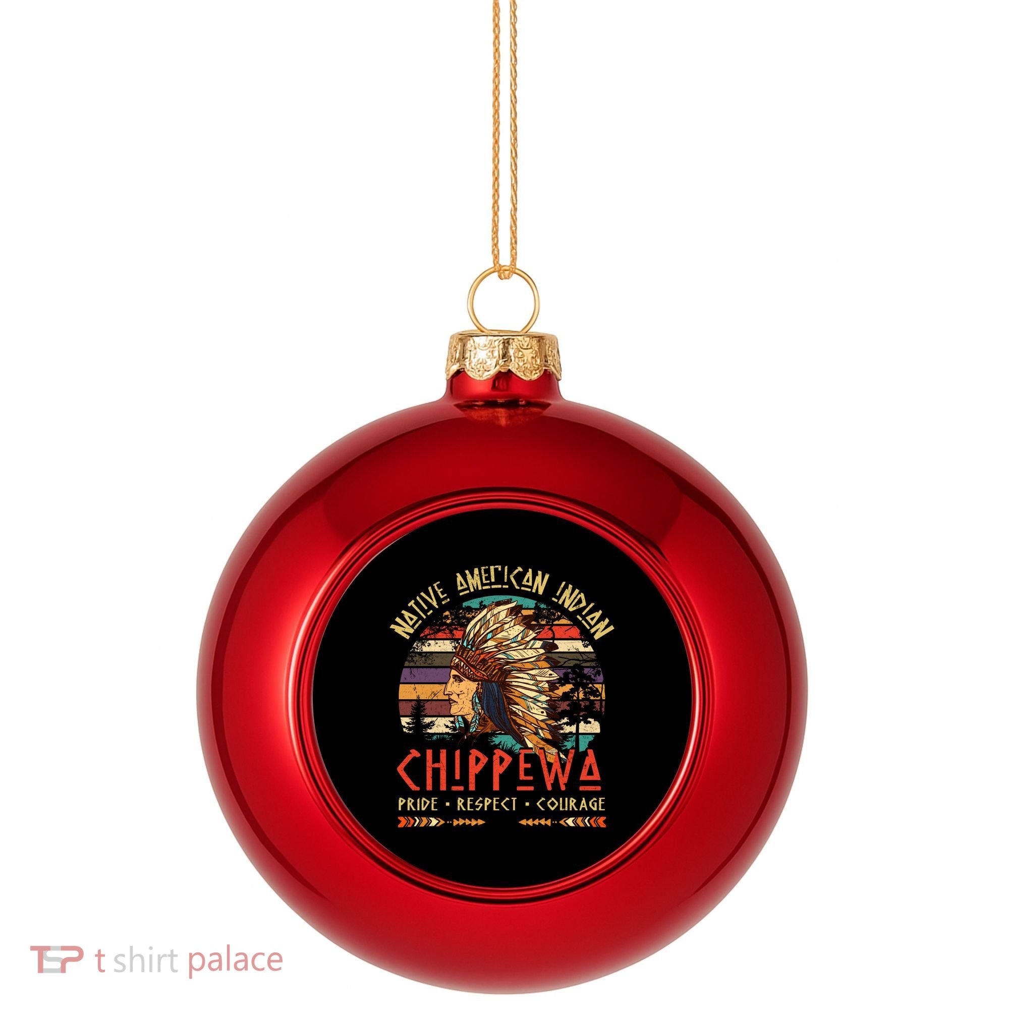 Chippewa Native American Indian Pride Indigenous Tribe Plastic Christmas Ball Ornament