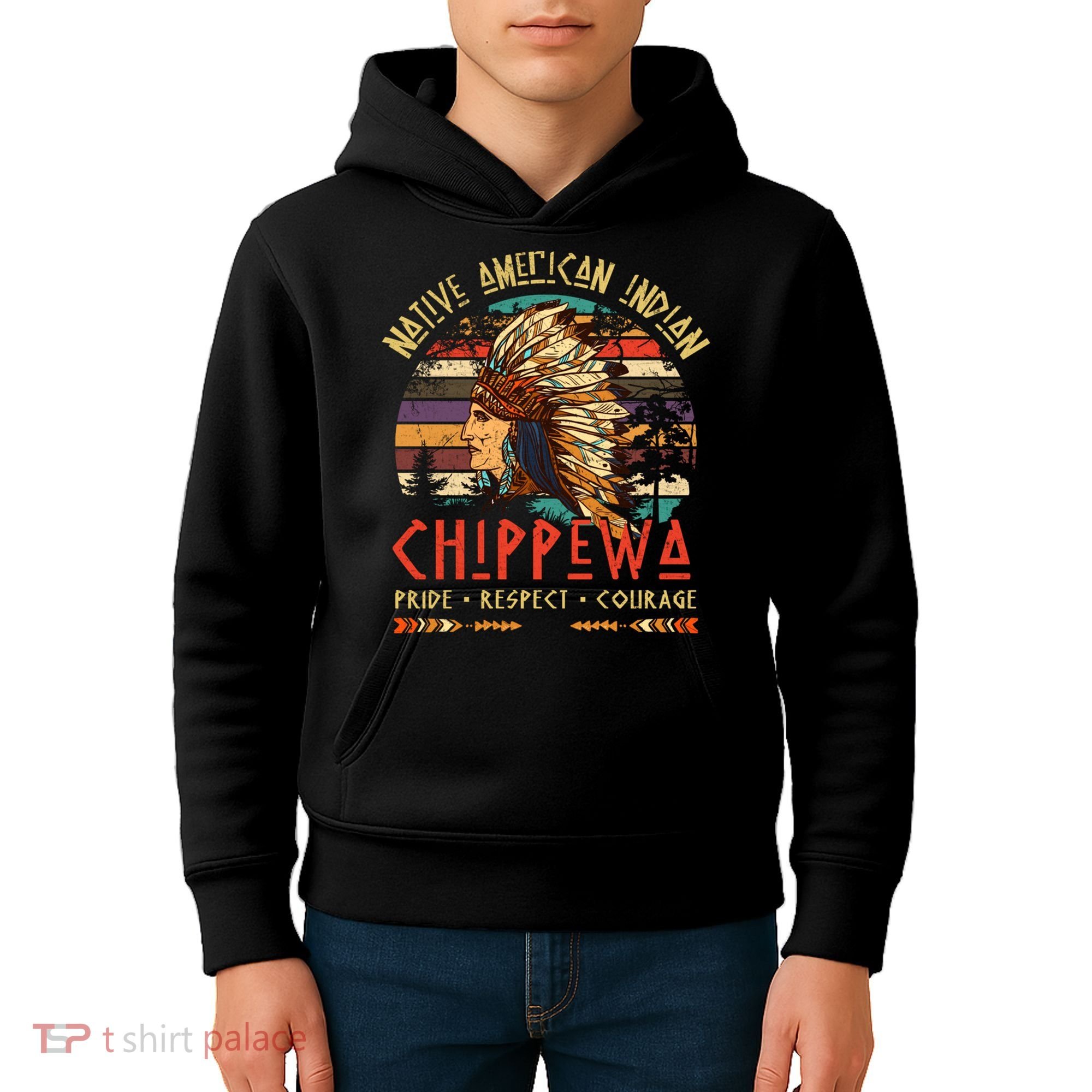 Chippewa Native American Indian Pride Indigenous Tribe Kids Hoodie