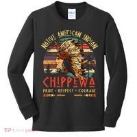 Chippewa Native American Indian Pride Indigenous Tribe Kids Long Sleeve Shirt thumb 0