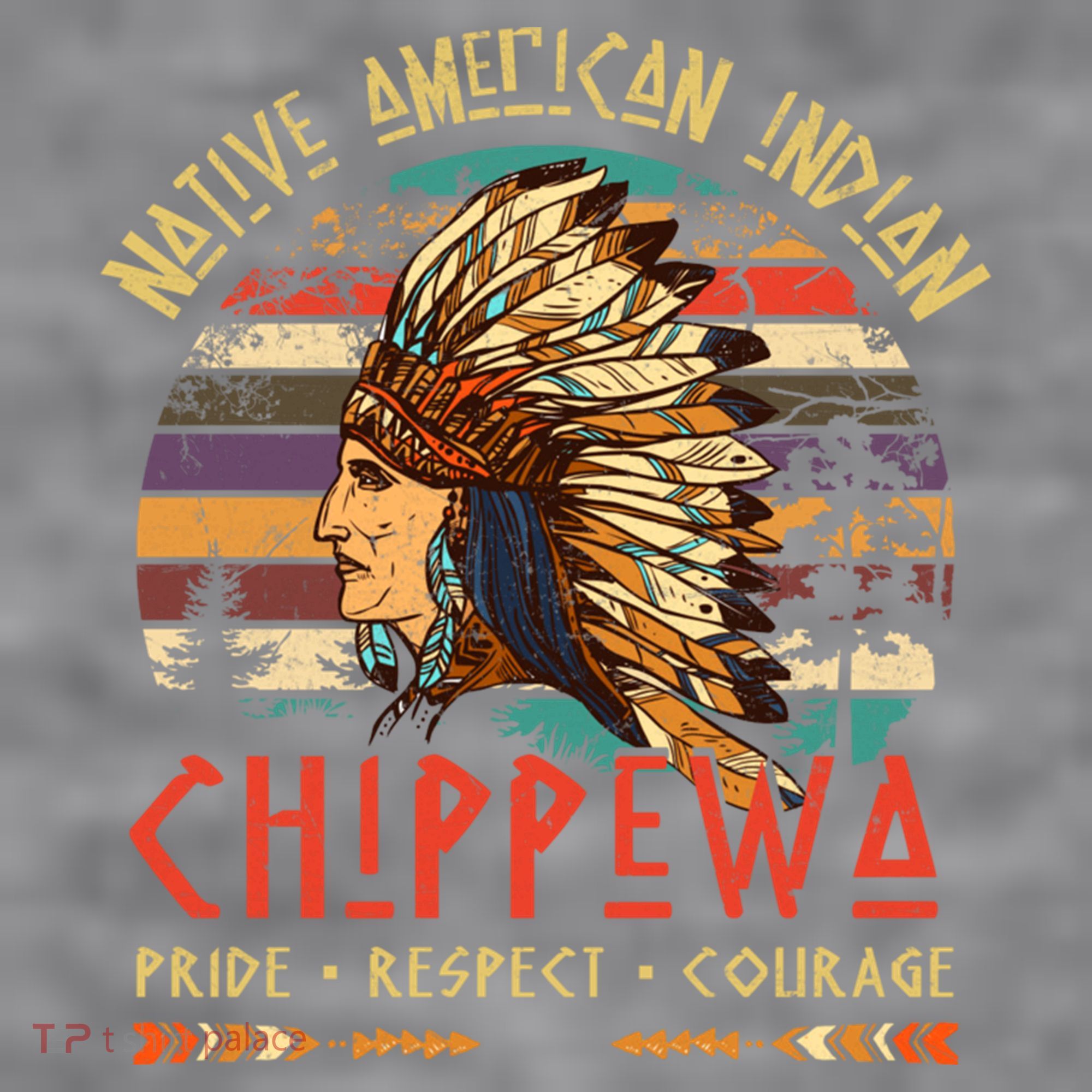 Chippewa Native American Indian Pride Indigenous Tribe Women's Racerback Cropped Tank