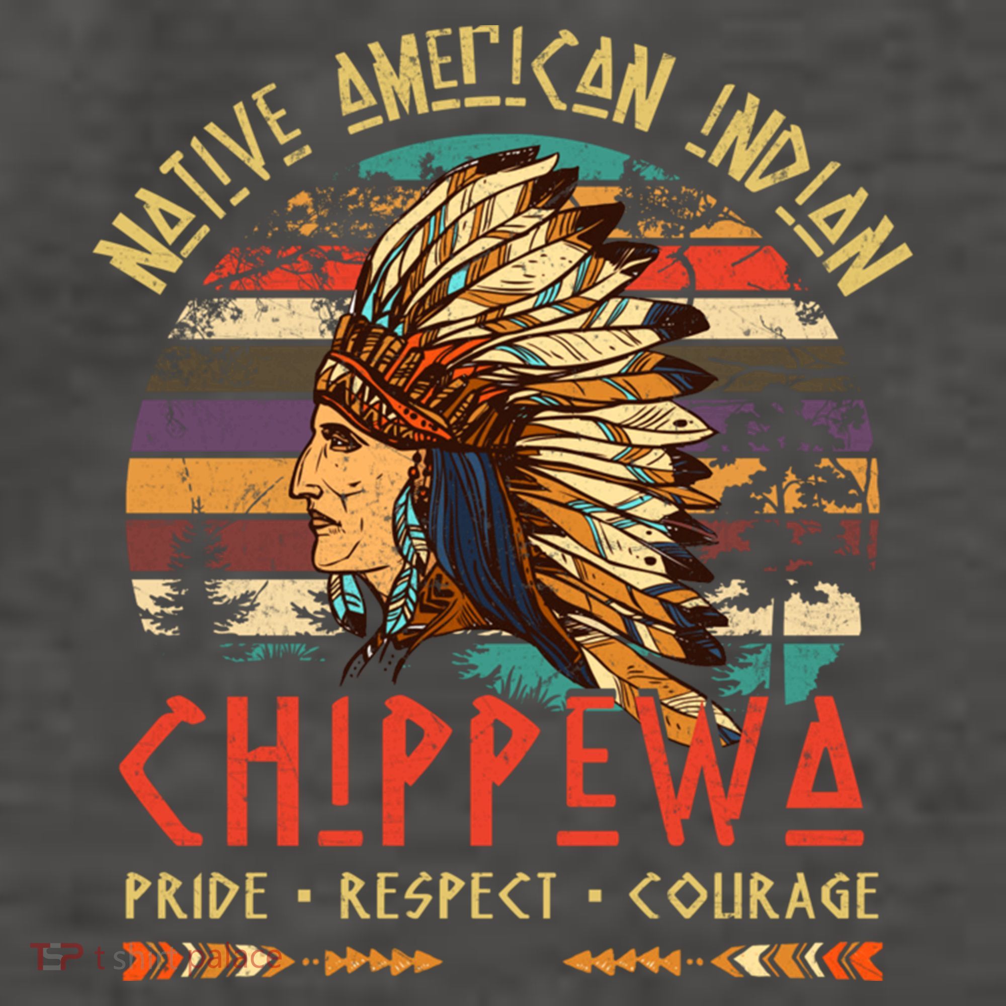 Chippewa Native American Indian Pride Indigenous Tribe Vector Backpack