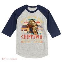 Chippewa Native American Indian Pride Indigenous Tribe Kids Colorblock Raglan Jersey thumb 0