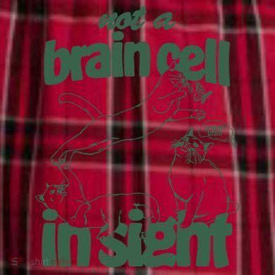 Cat Not A Brain Cell In Sight Women's Flannel Plaid Pajama Pants