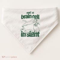 Cat Not A Brain Cell In Sight USA-Made Doggie Bandana thumb 0
