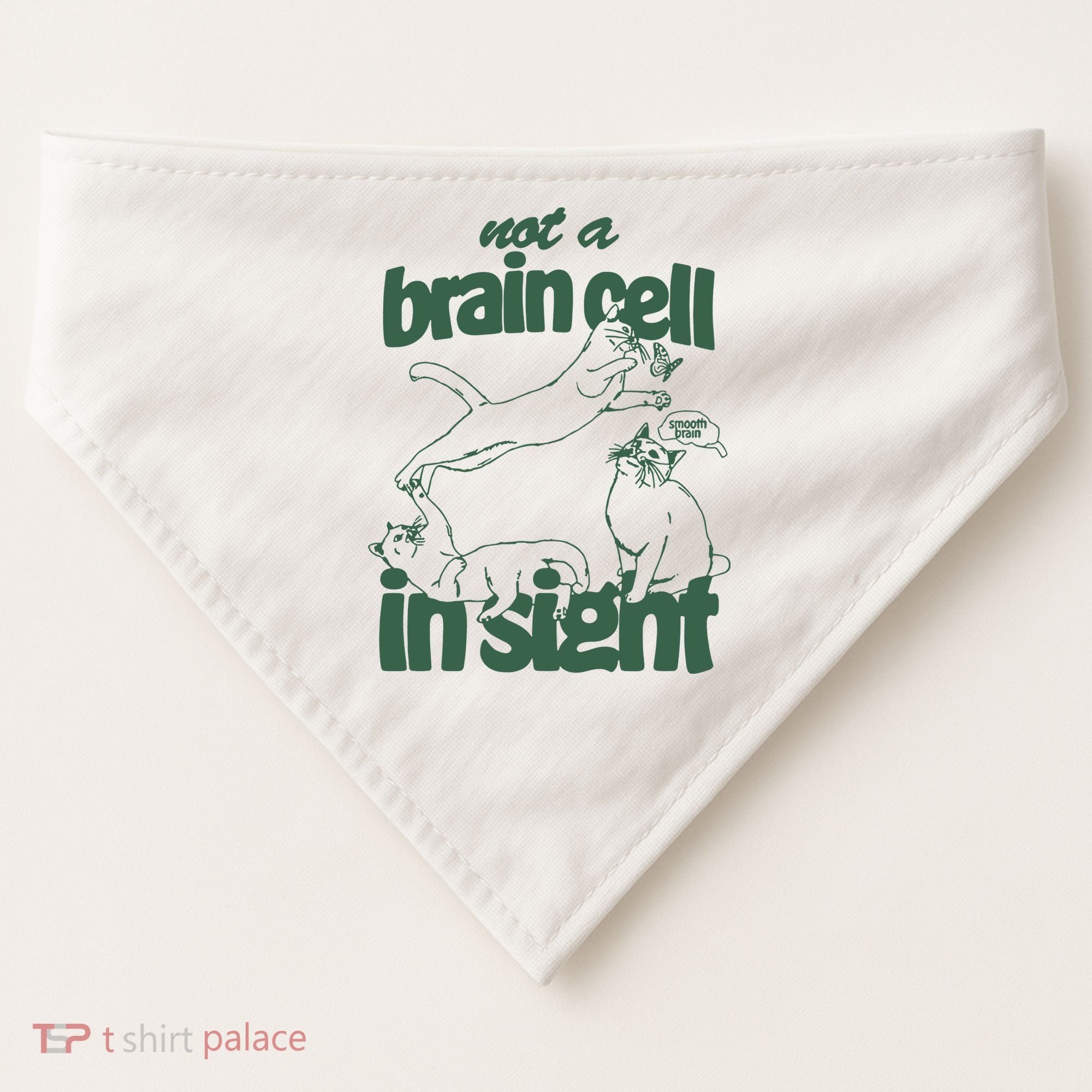 Cat Not A Brain Cell In Sight USA-Made Doggie Bandana