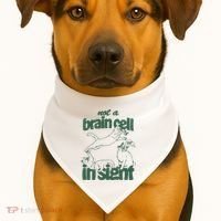 Cat Not A Brain Cell In Sight USA-Made Doggie Bandana thumb 1