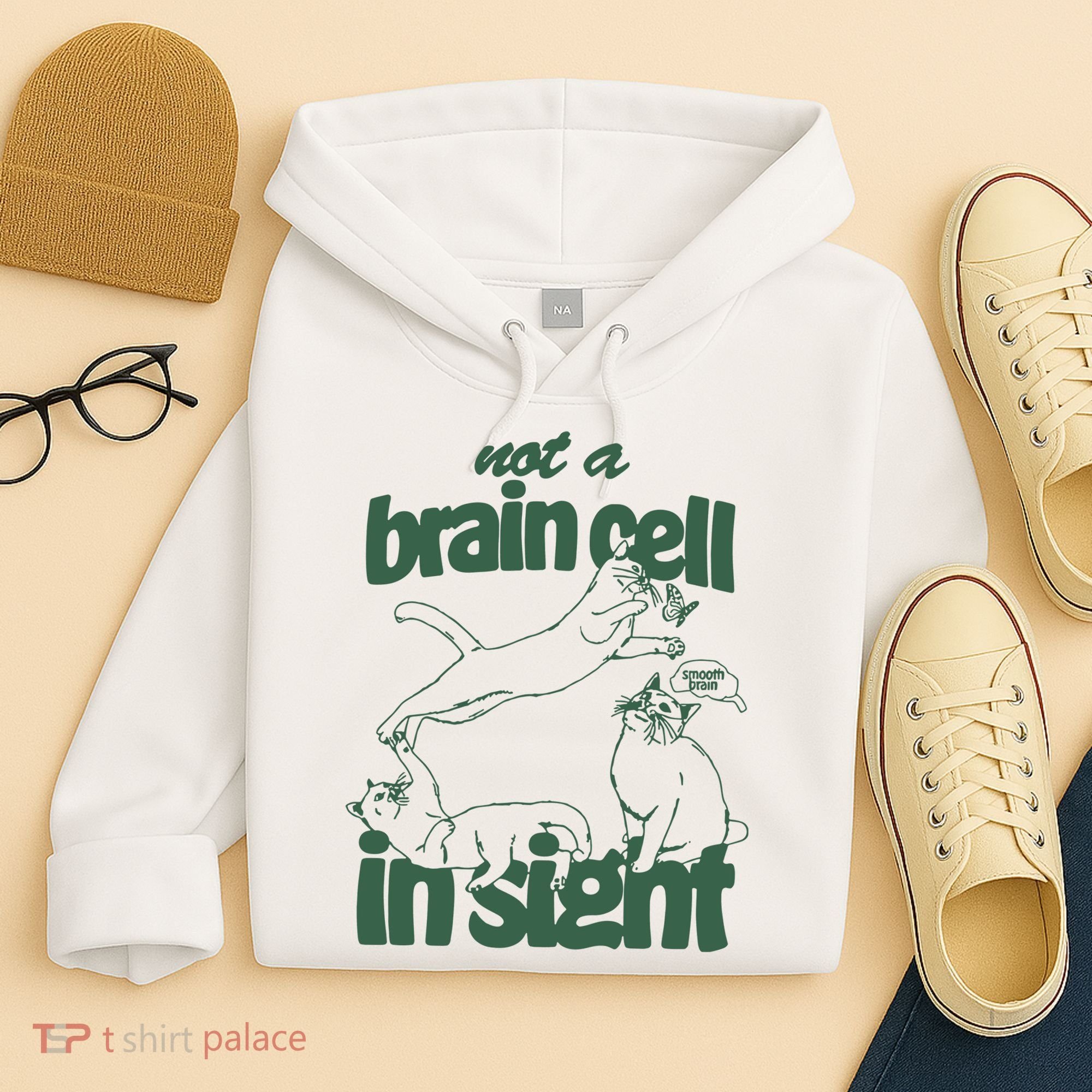 Cat Not A Brain Cell In Sight Hoodie