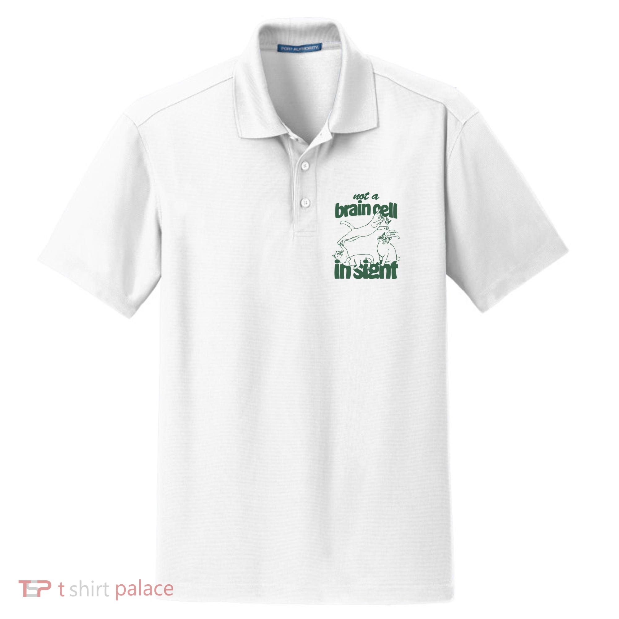 Cat Not A Brain Cell In Sight Dry Zone Grid Polo