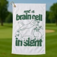 Cat Not A Brain Cell In Sight Golf Towel thumb 1