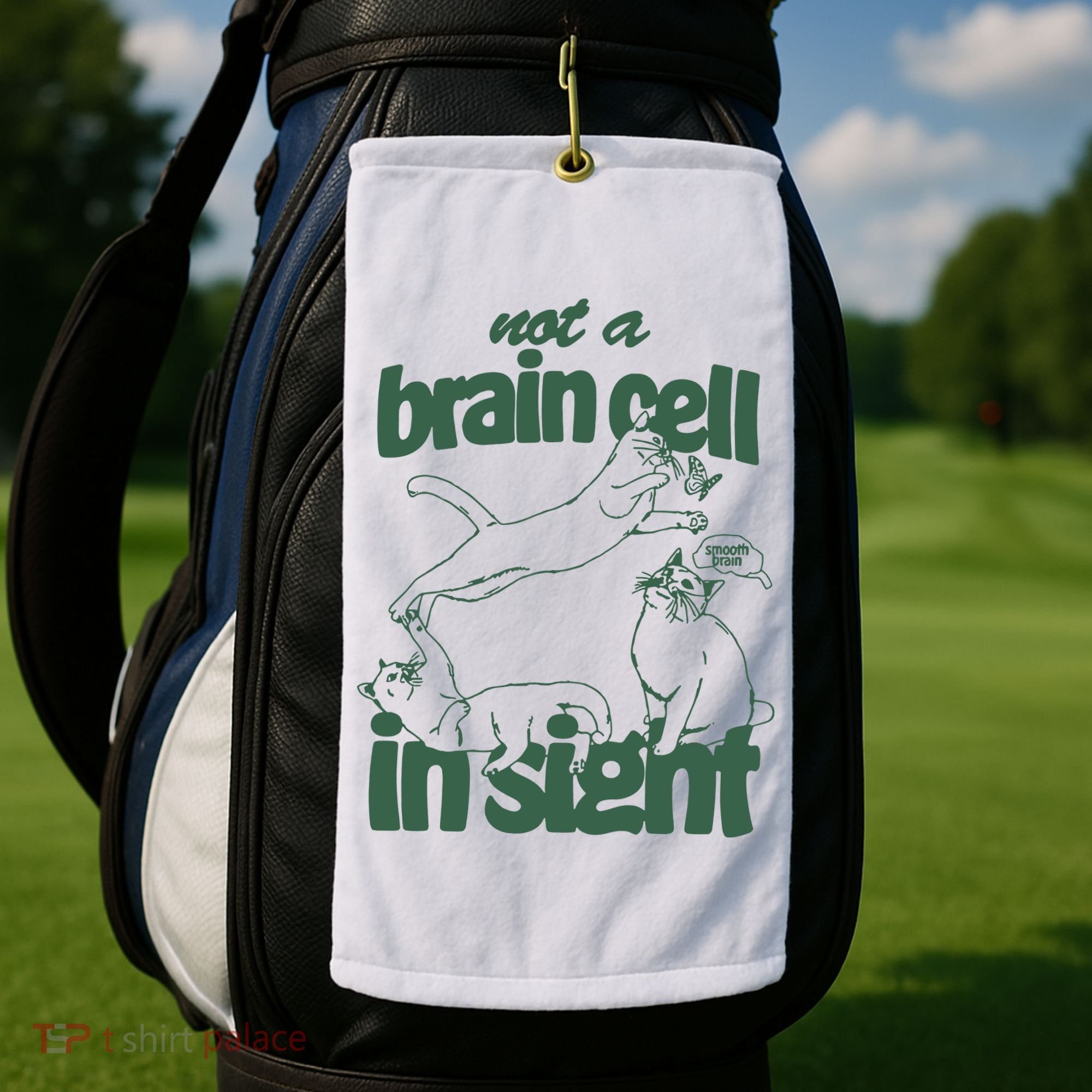 Cat Not A Brain Cell In Sight Golf Towel