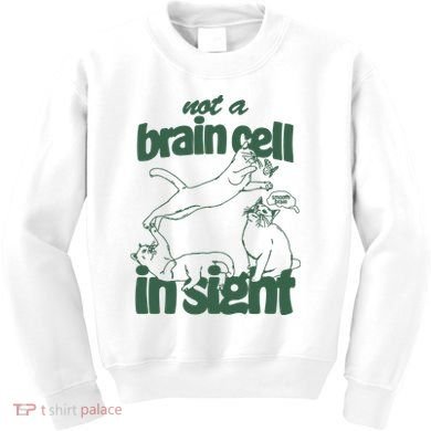 Cat Not A Brain Cell In Sight Kids Sweatshirt