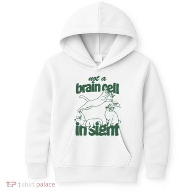 Cat Not A Brain Cell In Sight Kids Hoodie
