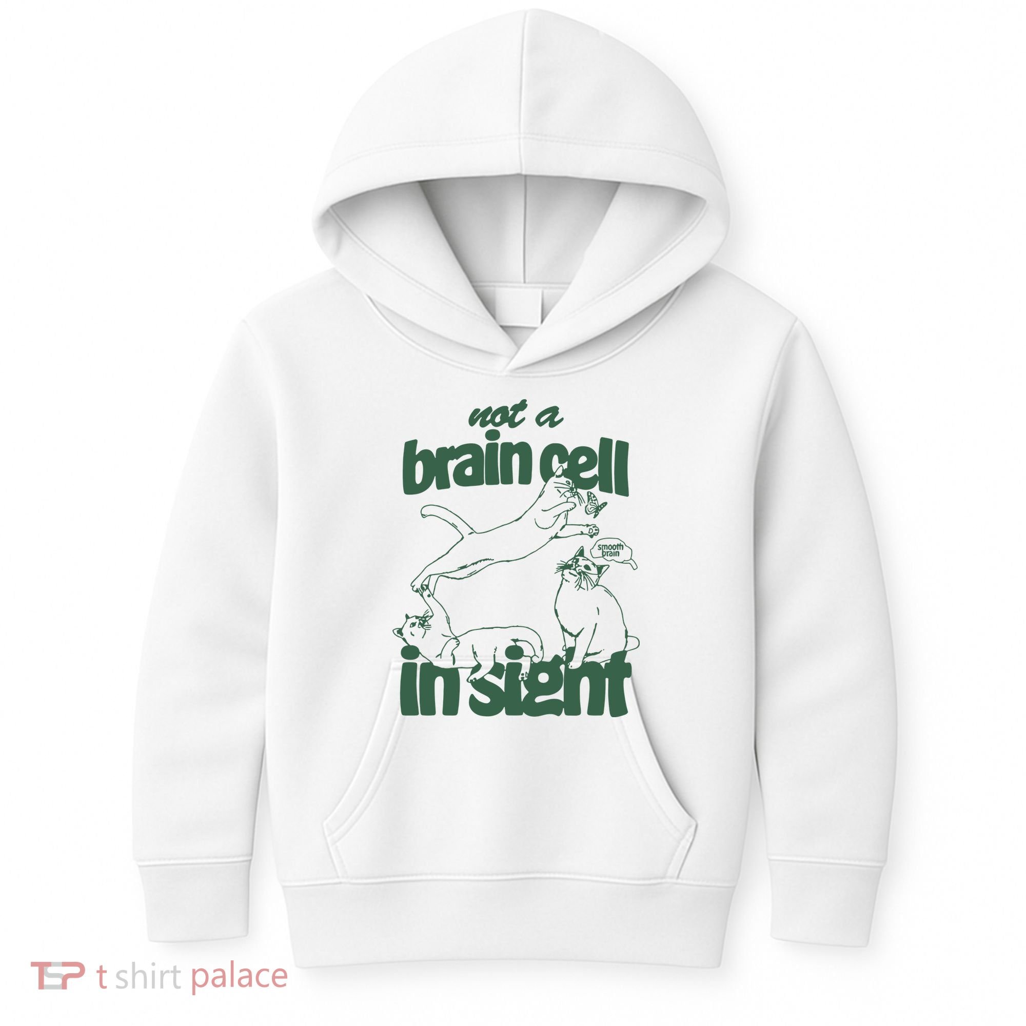 Cat Not A Brain Cell In Sight Kids Hoodie