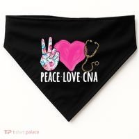 Certified Nursing Assistant Peace Love CNA Nurse USA-Made Doggie Bandana thumb 0