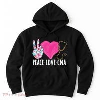 Certified Nursing Assistant Peace Love CNA Nurse Hoodie thumb 0