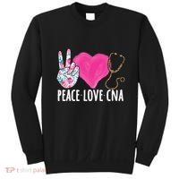 Certified Nursing Assistant Peace Love CNA Nurse Sweatshirt thumb 0