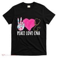 Certified Nursing Assistant Peace Love CNA Nurse T-Shirt thumb 0