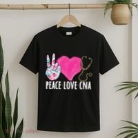 Certified Nursing Assistant Peace Love CNA Nurse T-Shirt thumb 2