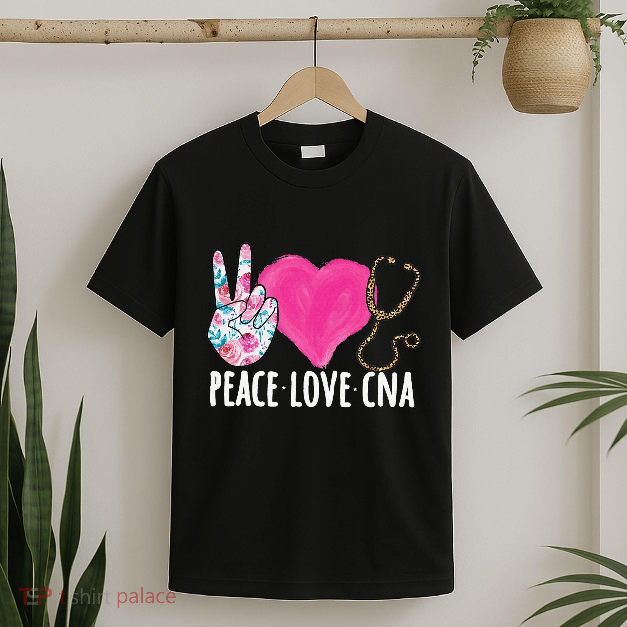 Certified Nursing Assistant Peace Love CNA Nurse T-Shirt