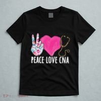 Certified Nursing Assistant Peace Love CNA Nurse T-Shirt thumb 5