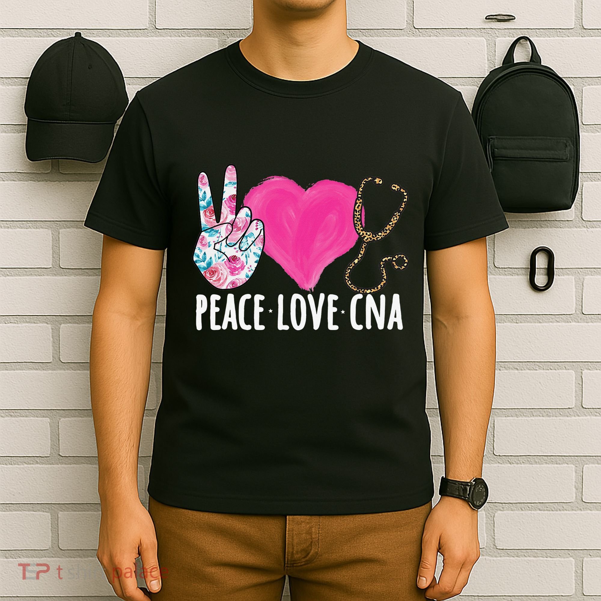 Certified Nursing Assistant Peace Love CNA Nurse T-Shirt
