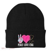 Certified Nursing Assistant Peace Love CNA Nurse Beanie thumb 0