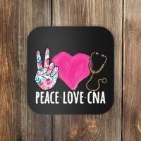 Certified Nursing Assistant Peace Love CNA Nurse Coaster thumb 0