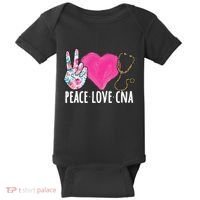 Certified Nursing Assistant Peace Love CNA Nurse Baby Bodysuit thumb 0