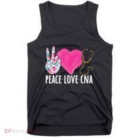 Certified Nursing Assistant Peace Love CNA Nurse Tank Top thumb 0