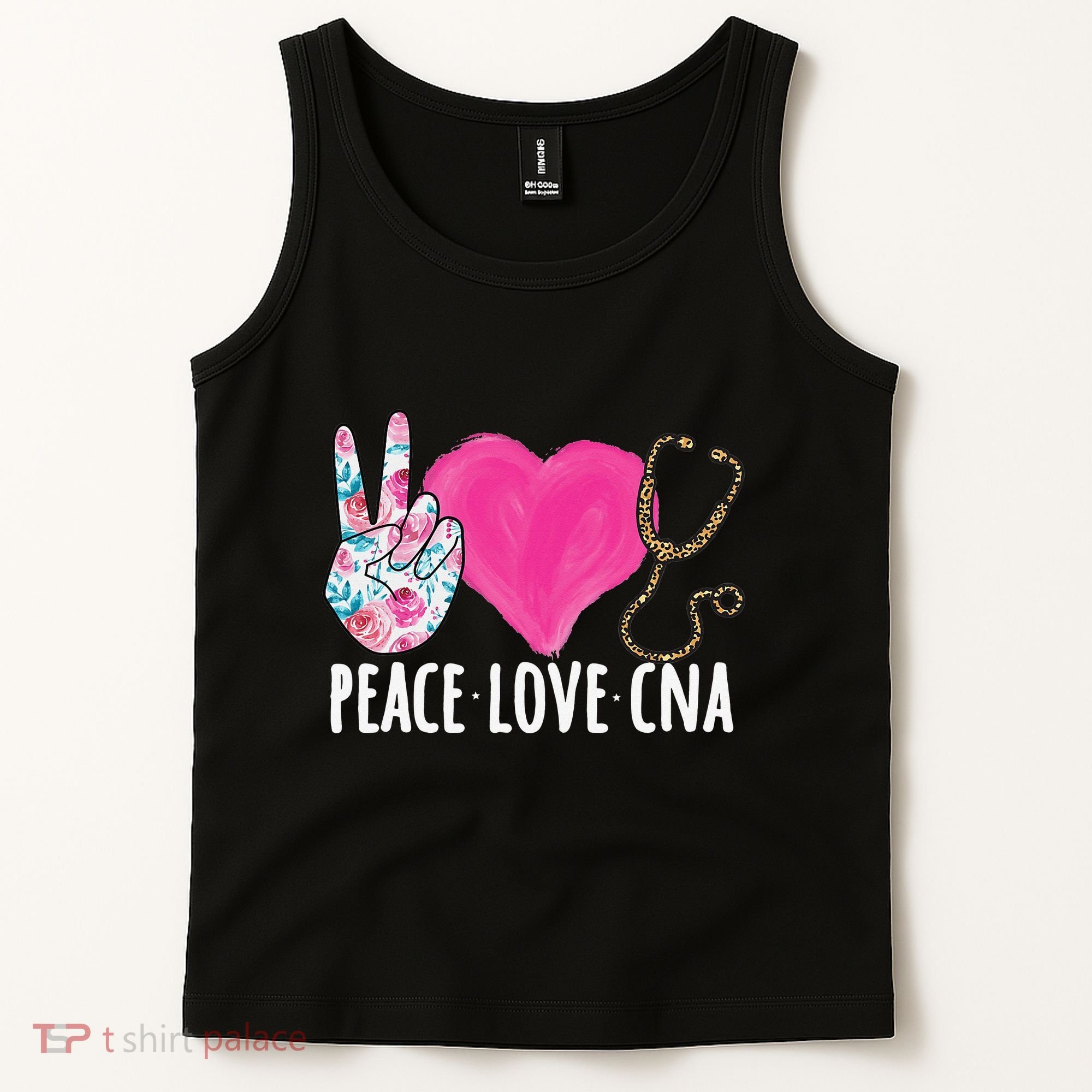 Certified Nursing Assistant Peace Love CNA Nurse Tank Top