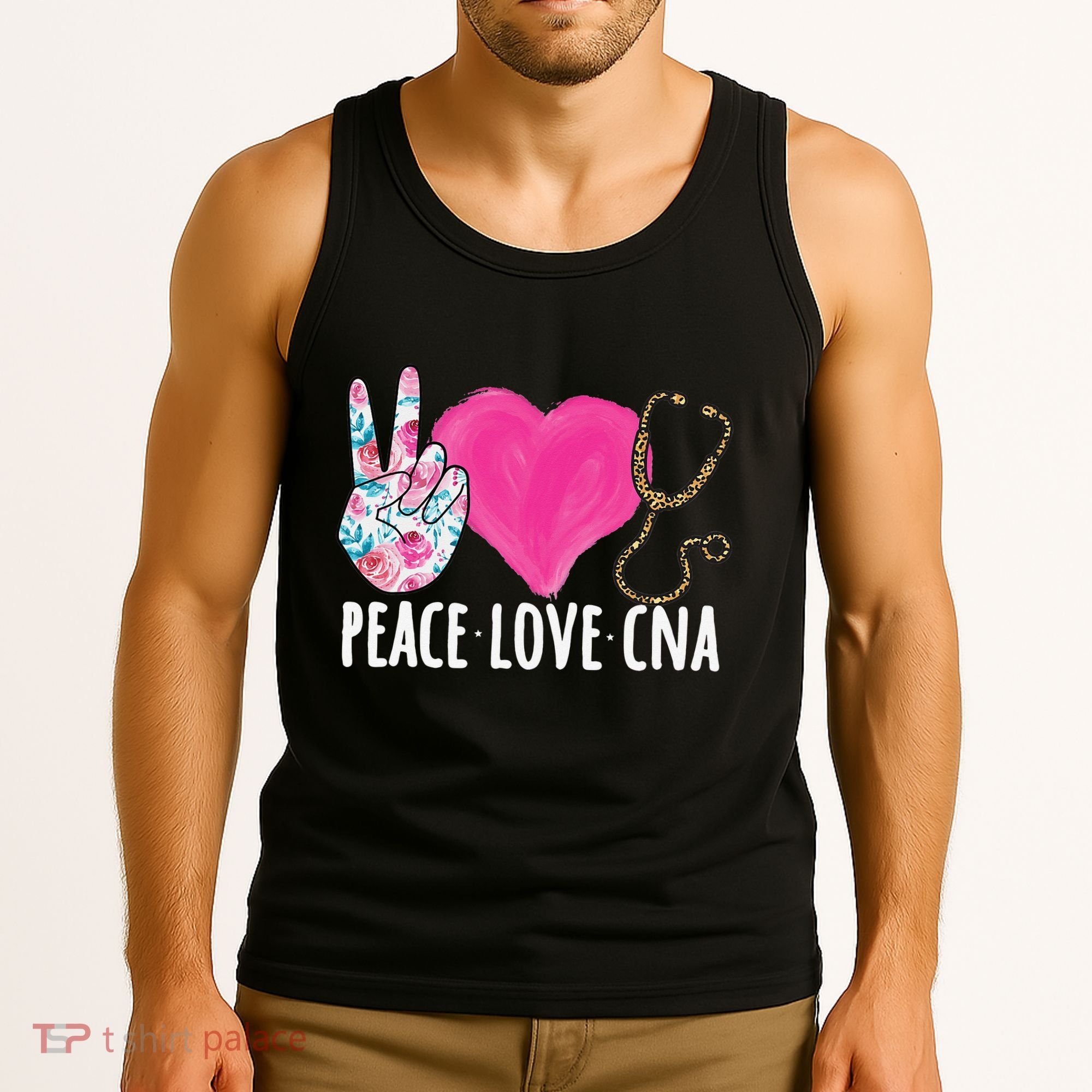Certified Nursing Assistant Peace Love CNA Nurse Tank Top