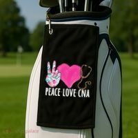 Certified Nursing Assistant Peace Love CNA Nurse Golf Towel thumb 2