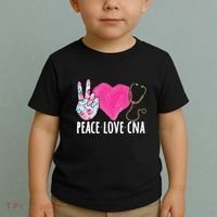Certified Nursing Assistant Peace Love CNA Nurse Toddler T-Shirt thumb 2
