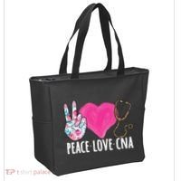 Certified Nursing Assistant Peace Love CNA Nurse Tote Bag thumb 2