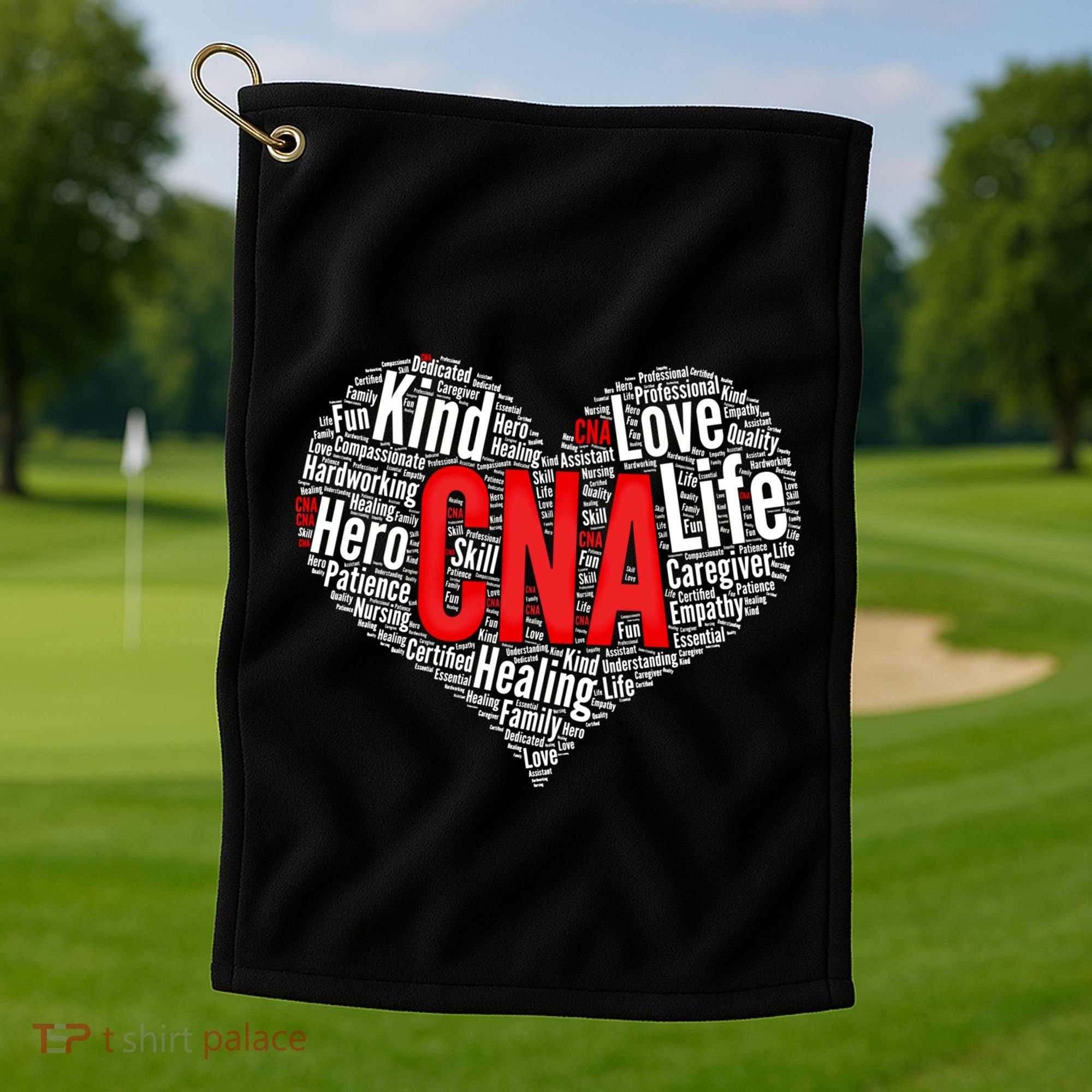 Certified Nursing Assistant Cna Heart Healthcare Profession Cool Gift Golf Towel