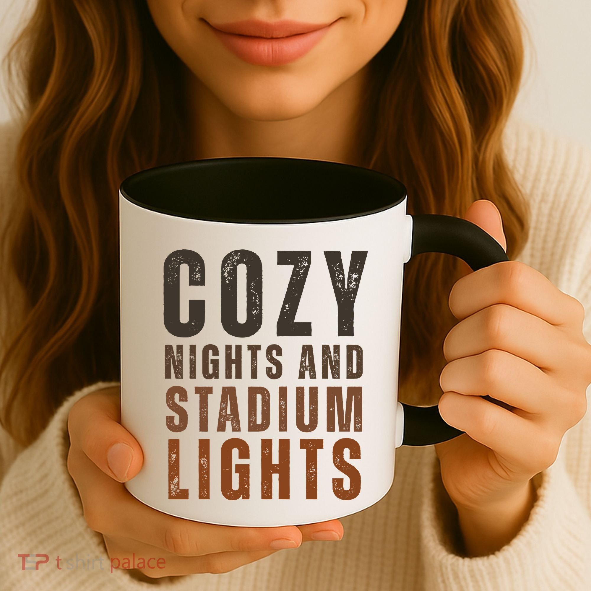 Cozy Nights And Stadium Lights Football Coffee Mug