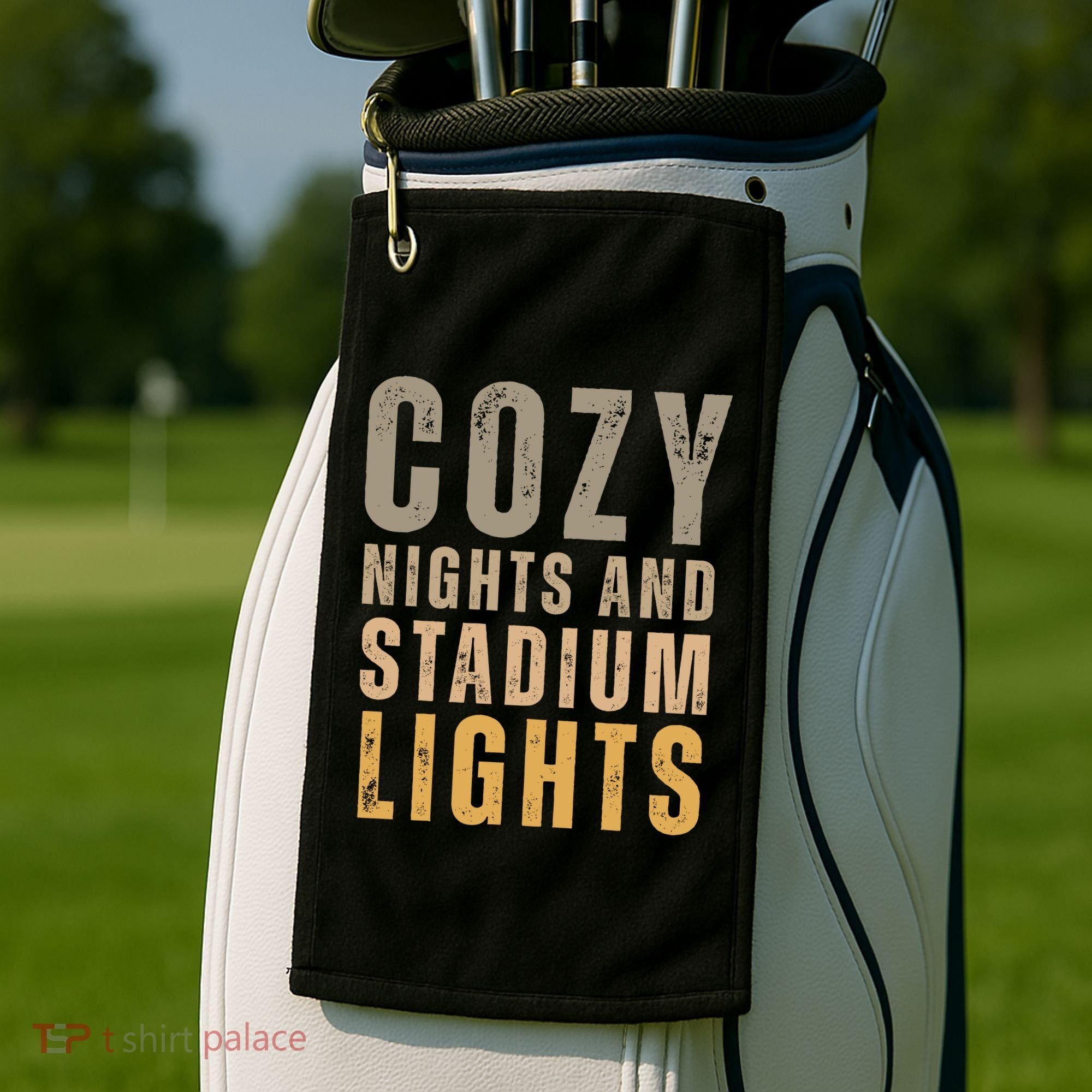 Cozy Nights And Stadium Lights Football Golf Towel