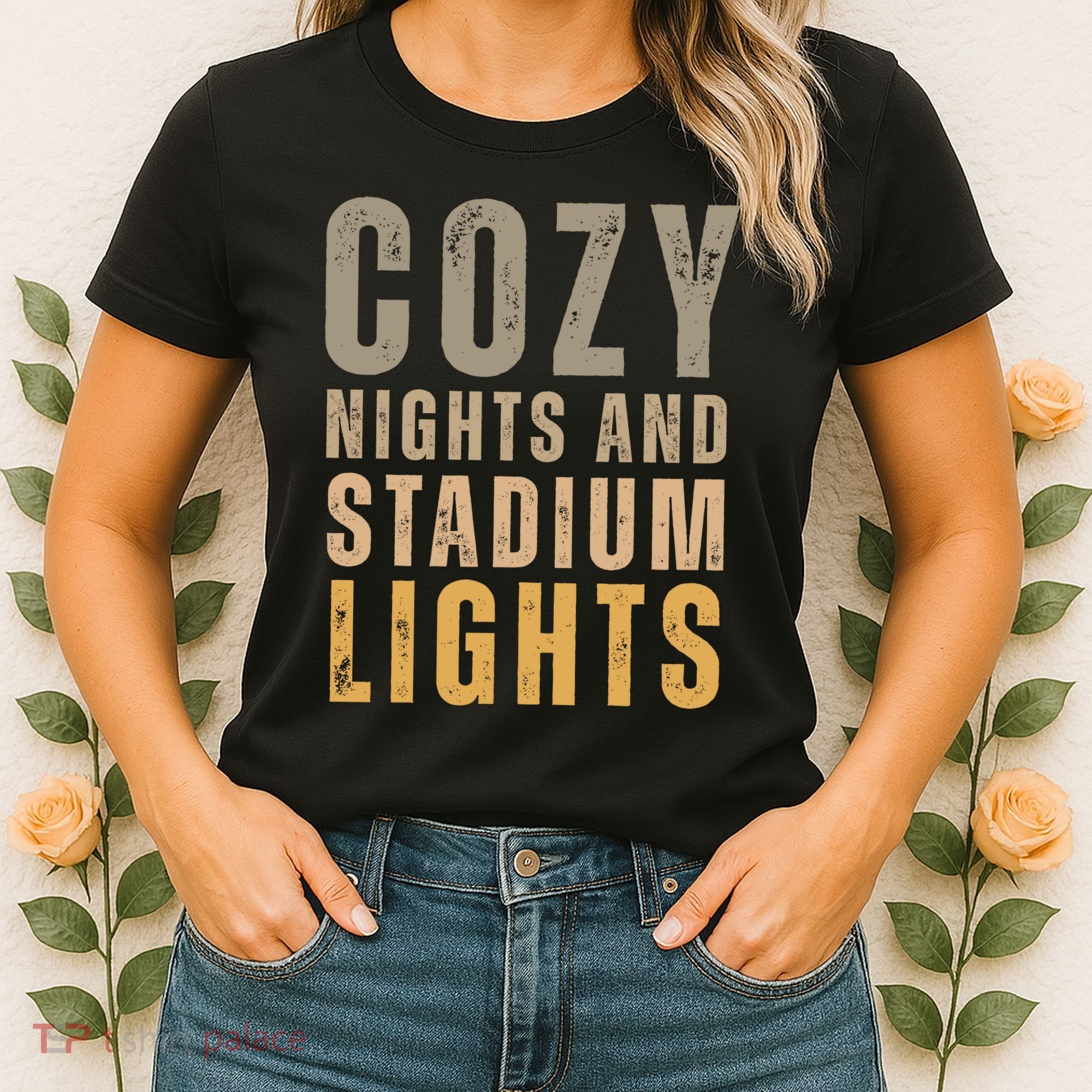 Cozy Nights And Stadium Lights Football Women's T-Shirt