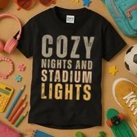Cozy Nights And Stadium Lights Football Kids T-Shirt thumb 3