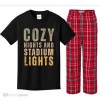 Cozy Nights And Stadium Lights Football Kids Plaid Pajama Set thumb 0