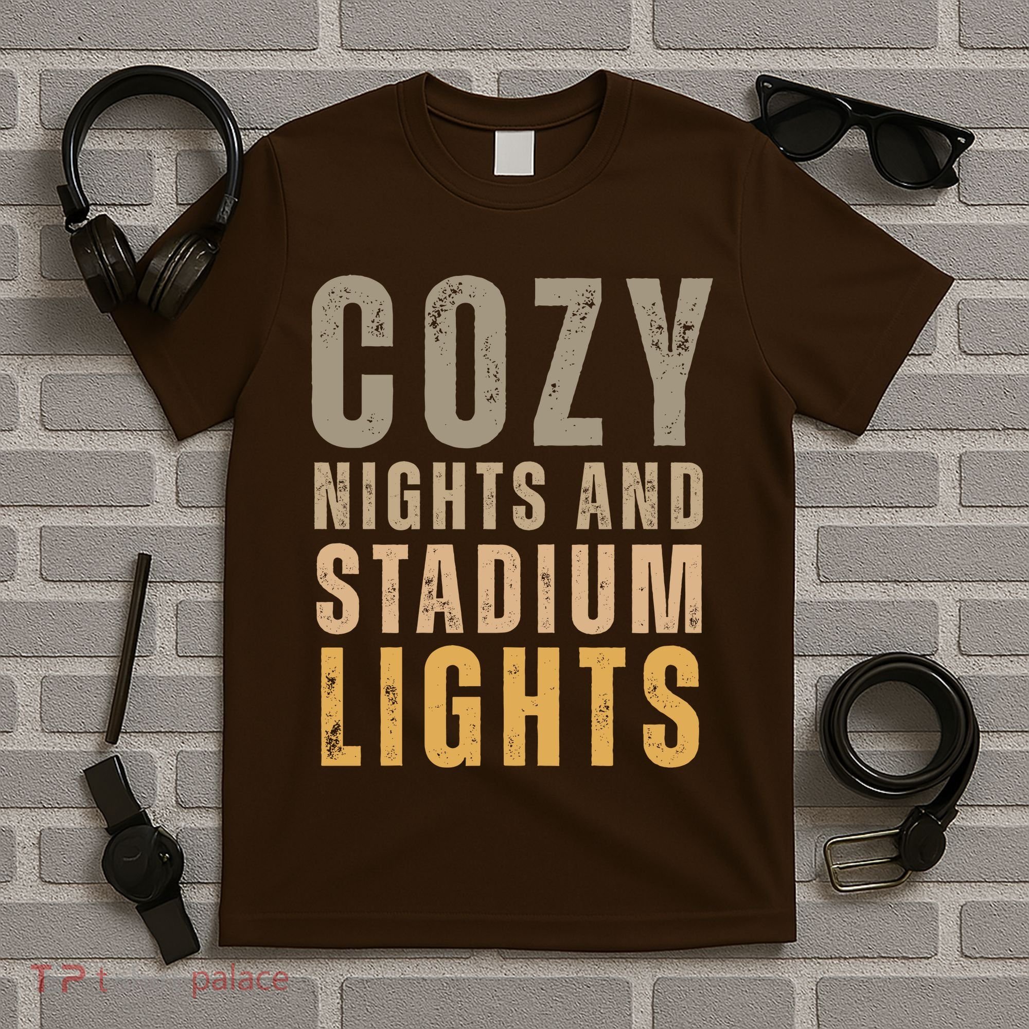 Cozy Nights And Stadium Lights Football T-Shirt