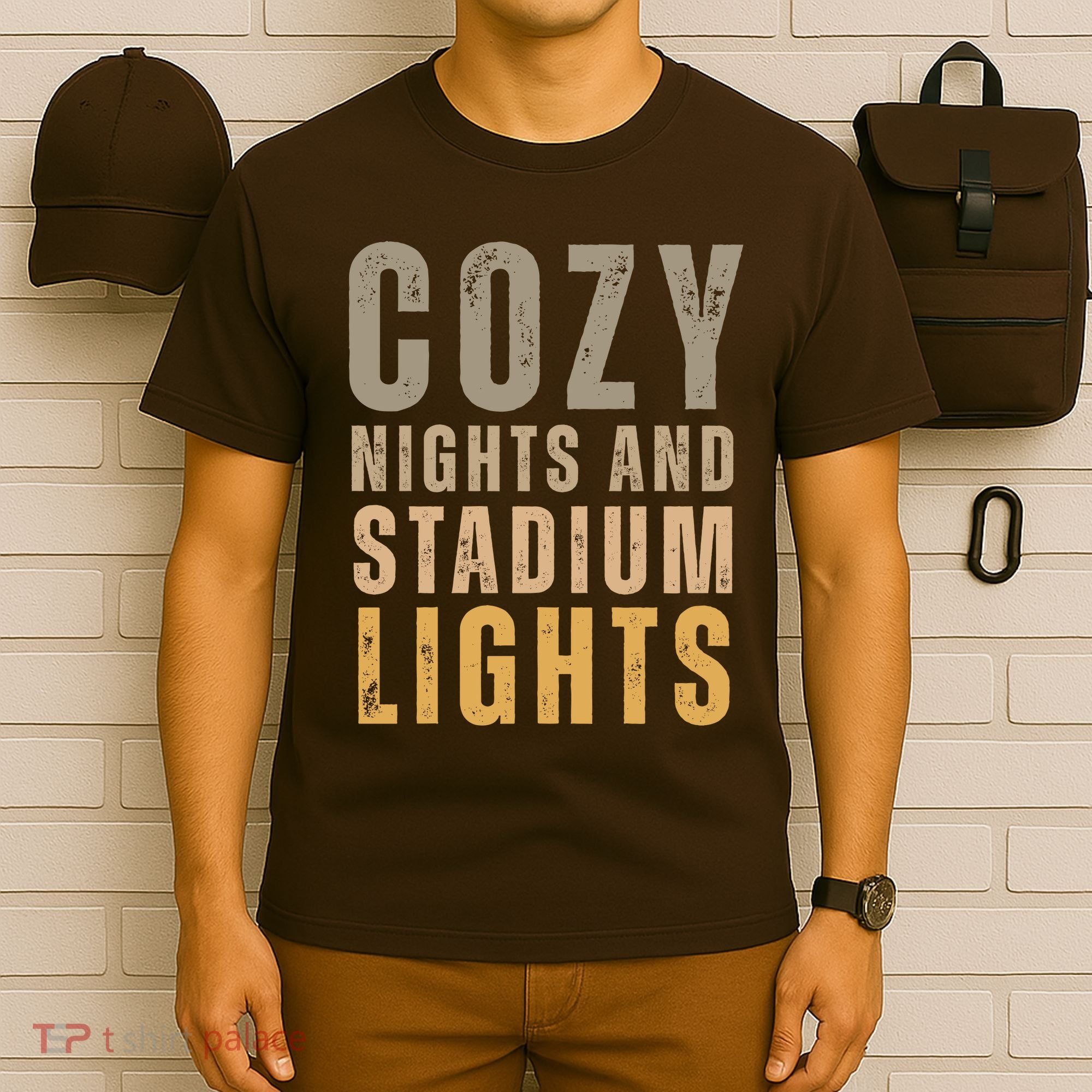 Cozy Nights And Stadium Lights Football T-Shirt