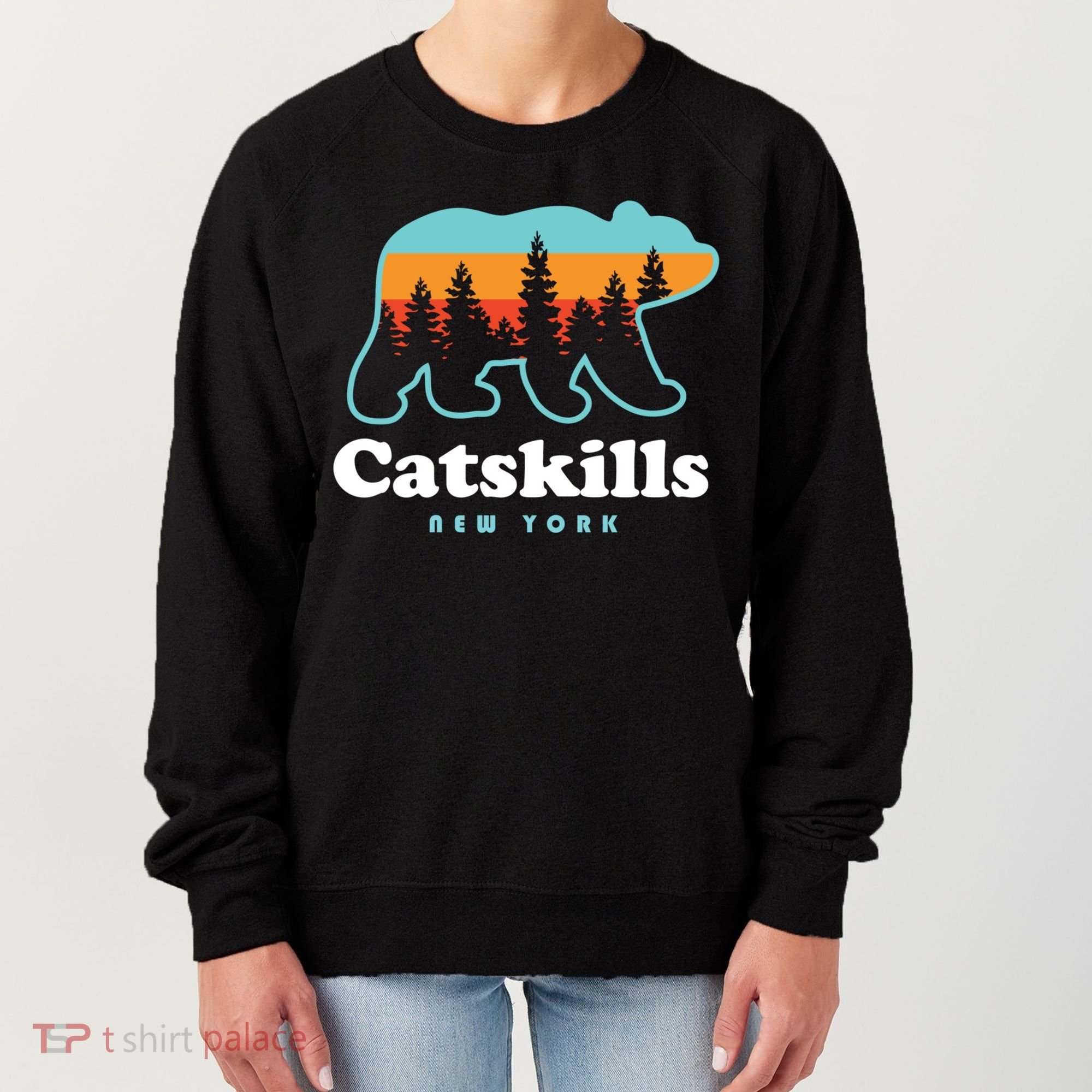 Catskills Ny Bear Mountains Camping Hiking New York Gift Women's Sweatshirt