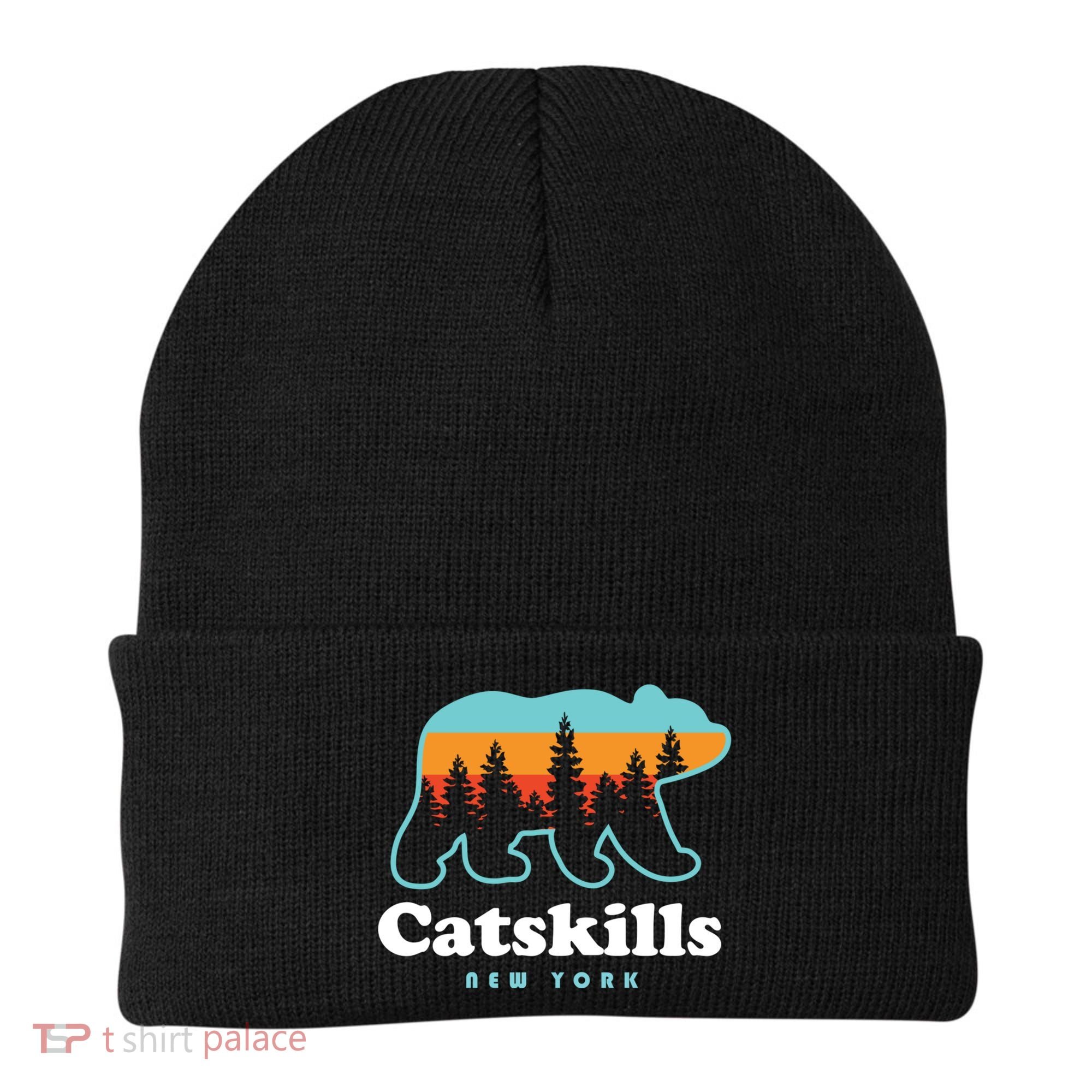 Catskills Ny Bear Mountains Camping Hiking New York Gift Beanie
