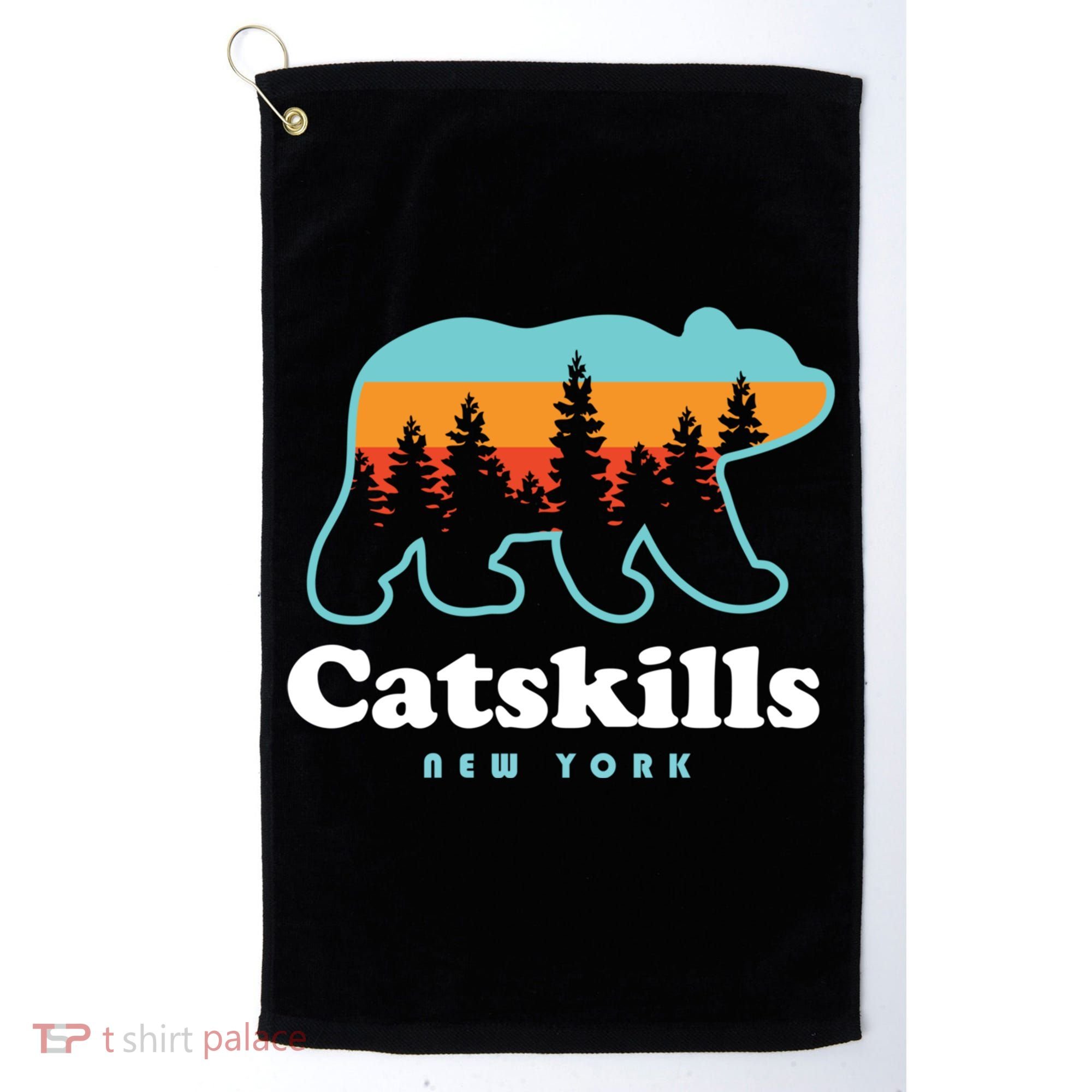 Catskills Ny Bear Mountains Camping Hiking New York Gift Golf Towel