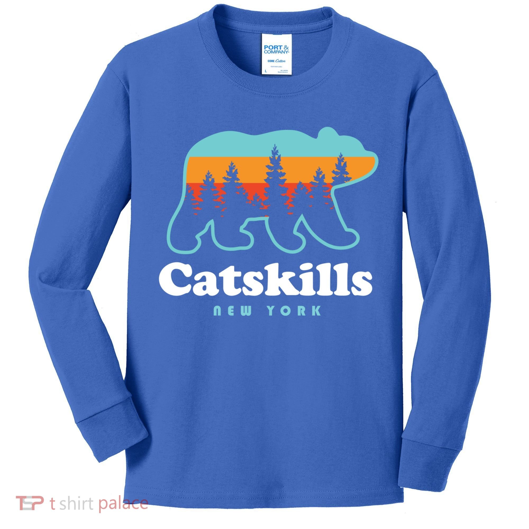 Catskills Ny Bear Mountains Camping Hiking New York Gift Kids Long Sleeve Shirt
